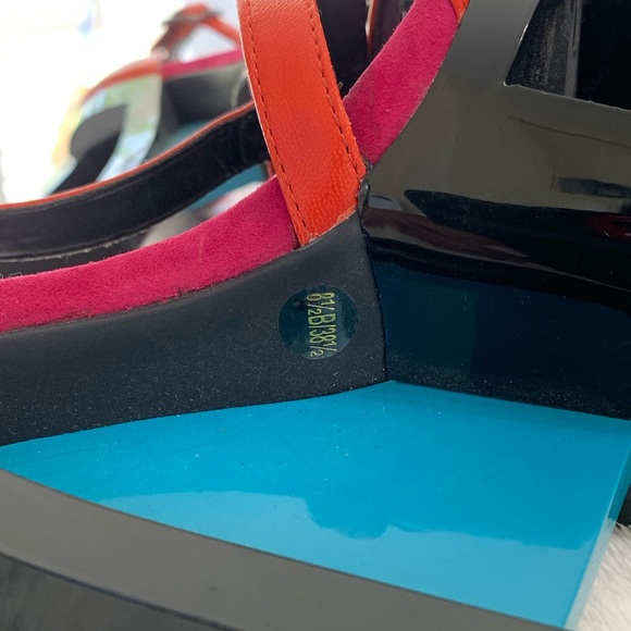 Jessica Simpson Tracie Wedge Sandal Multicolored Ankle strap Orange Artistic - Picture 3 of 8